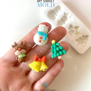 Formine biscotti silicone mold Natale albero renna campana pupazzo neve inverno - Picture 1 of 3