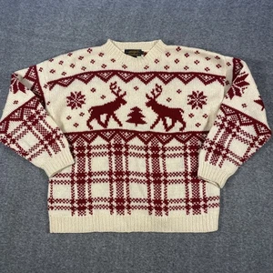 Maglione Vintage Eddie Bauer Brutto Nonno Natale Maglia Grossa Grande Lana Unisex - Foto 1 di 9