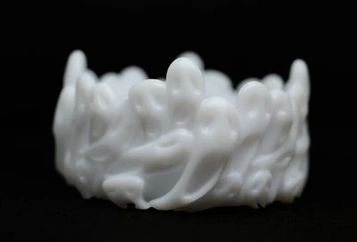 White Ghost Theme Halloween Decor Candle Holder Resin - Image 1 of 4
