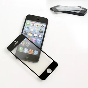 HARTGLAS LCD KLAR DISPLAY SCHUTZFOLIE SCHUTZ SCHILD SCHWARZ APPLE IPHONE 5 - Bild 1 von 1