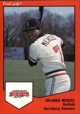 Orlando Merced 1989 ProCards Minor League T/S #299 RC Harrisburg Senators ** - Изображение 1 из 2