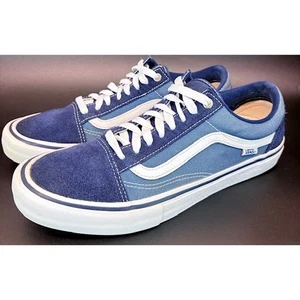 Vans Old Skool Pro Blue Suede Canvas Low Top Skate Sneakers Shoes Mens size 10.5 - Picture 1 of 8