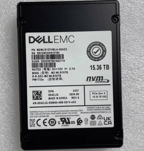 Samsung PM1733A 15.36TB SSD 2.5" NVME U.2 Dell version MZWLR15THBLA-00AD3 0D4CJG - Picture 1 of 3