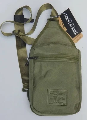 Bolso Bandolera True Religion Yeta 2.0 Para Hombre Bolso Bandolera Parche Buda Oliva Foto 1 de 4