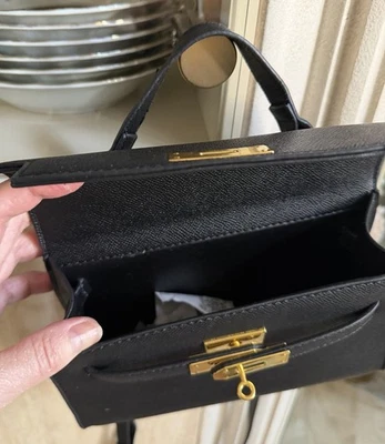 Bolsos negros de diseño para mujer mini Kelly Foto 1 de 4