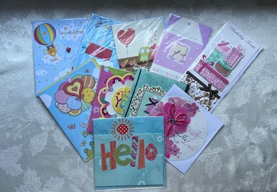 Dijes de papel tarjetas de felicitación lote de 10 tarjetas con sobres sellados individualmente Foto 1 de 4