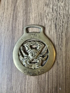 Vintage Horse Brass featuring the zodiac sign Cancer - Picture 1 of 3