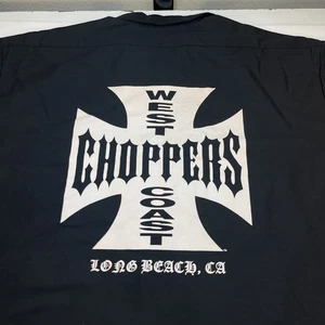 VINTAGE JESSE JAMES WEST COAST CHOPPERS Garage Mechanic Work SHIRT Sz Mens 6XL  - Picture 1 of 4