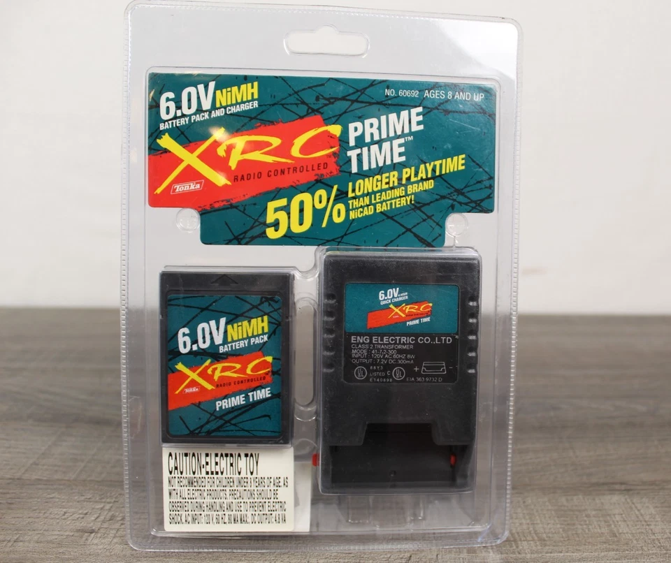Nuevo de Lote Antiguo Tonka XRC 6.0V NiMH Paquete de Batería Cargador Radio Controlado Prime Time RC COCHE Foto 1 de 4
