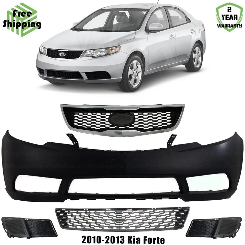 Front Bumper Cover Fascia & Grille Assembly Kit For 2010-2013 Kia Forte — 第 1/4 张图片