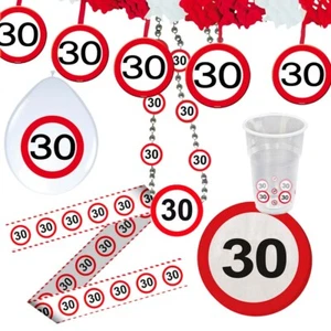 Erwachsene Geburtstagsdeko 30er Geburtstag Verkehrsschild Party Deko Partyset 30 - Bild 1 von 10