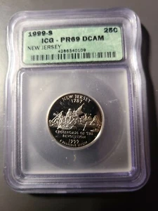 1999-S Proof State Quarter PR69 DCAM ICG NEW JERSEY - Picture 1 of 2