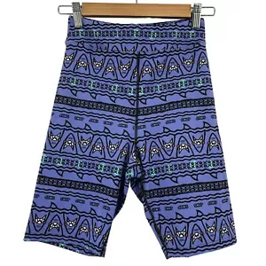 Pantaloncini bici unici vintage X Jaws taglia small 4 stretch squali funky NUOVI viola - Foto 1 di 5