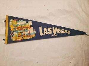 Vintage Souvenir Felt Pennant Las Vegas Nevada NV Hotels 26'' - Picture 1 of 1