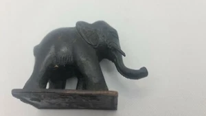 Vintage Chinese Bronze / Copper Elephant Figurine With Chinese Markings On Base - Picture 1 of 12