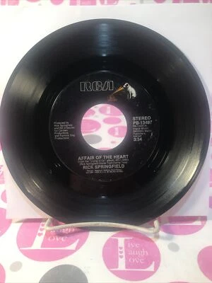RICK SPRINGFIELD: AFFAIR OF THE HEART / LIKE FATHER LIKE SON 1983 45RPM TESTED - Image 1 of 2