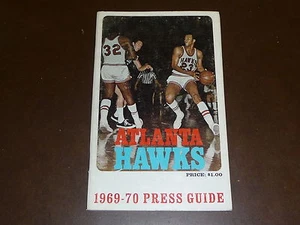 1969 1970 ATLANTA HAWKS NBA BASKETBALL MEDIA GUIDE  LOU HUDSON COVER EX PLUS - Picture 1 of 1