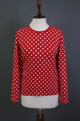 Marimekko Red 100% Cotton Polka Dot Long Sleeve Top Blouse Shirt Size M - Image 1 of 4
