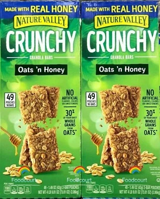 2 Packs Nature Valley Oats 'n Honey Crunchy Granola Bars 49 ct 73.01oz Each Pack - Image 1 of 3
