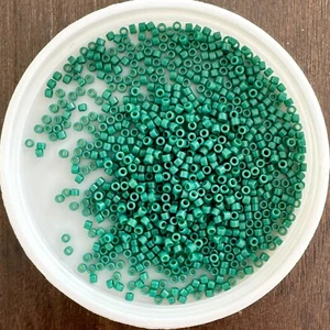 11/0 MIYUKI Japanese Seed Beads, Delica®, Duracoat Opaque Spruce (DB2127), 5g - Picture 1 of 1