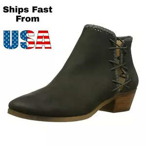 Stivaletti donna Jack Rogers antracite Reagan asta divisa zip laterale taglia 7M - Foto 1 di 7