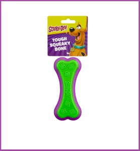 Scooby-Doo Squeaky Bone Dog Toy – Green & Purple Chew Toy for Dogs Durable & Fun - Picture 1 of 5