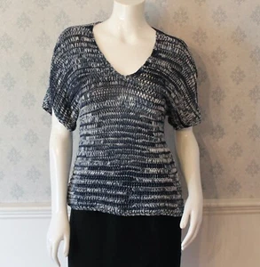 Eileen Fisher NWT Women's Demin Blue Knit Short Sleeve Sweater Size XSML - Picture 1 of 11