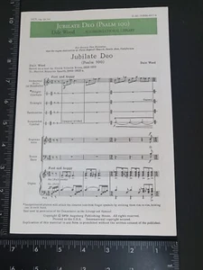 CHOIR - ANTHEM SHEET MUSIC: Jubilate Deo (Psalm 100) SATB Organ opt percussion - Picture 1 of 4