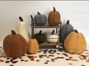 Filz Kürbisse Herbst Deko Mehrfarbig Neu Mittel/Klein 9 Stück - Bild 1 von 9