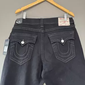 True Religion Men’s Black Stretch Ricky Relaxed Straight Jean Size 34 Jeans - Picture 1 of 11