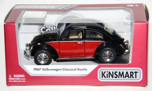 KINSMART AUTO DIE CAST VOLKSWAGEN CLASSICAL BEETLE MAGGIOLINO 1967 ART KT5373WBK - Foto 1 di 2