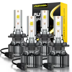 4x H7 LED Headlight Bulbs Kit High / Low Beam 6500K Super Bright White Lights - Picture 1 of 12