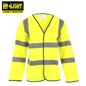 Hi Visibility yellow long sleeve safety vest waistcoat EN471 Small 36-38in - Picture 1 of 1