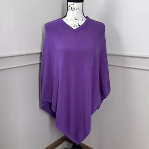 Unbranded Made in Nepal 100% Cashmere Knit Poncho Sweater Women One Size Purple - Picture 1 of 9