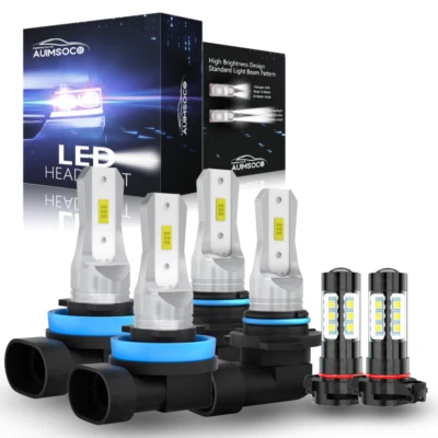 LED Headlight + Fog Light Bulbs For Utility 4-Door Jeep Grand Cherokee 2011-2013 - Image 1 of 4