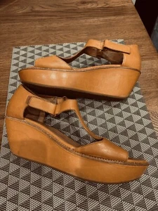 Camper Platform Sandals,tan Colour,leather,size uk-6,eu-39 - Picture 1 of 18
