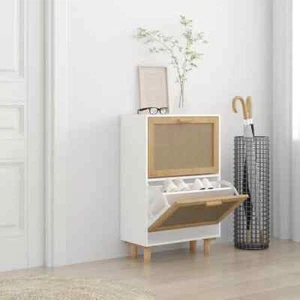 Zapatero Armario Auxiliar Almacenaje de Zapatos Estantería Madera Ratán vidaXL - Imagen 1 de 27