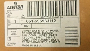 Leviton 59596-U12 12-Port CAT 5 Patch Panel - Picture 1 of 1