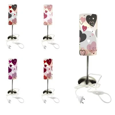 Kinder Kinderzimmer Nachttischlampe mit Namen Kinderlampe Tischleuchte Herz - Bild 1 von 4