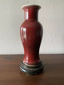 19th Century Chinese Sang de Boeuf (Oxblood) Flambé Glaze Porcelain Vase - Picture 1 of 24