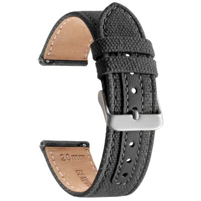 Correa de reloj de cuero de nailon de repuesto de liberación rápida de 20 mm 22 mm para hombre Foto 1 de 4