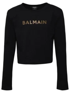 Balmain Girl's Long Sleeve Shirt Black [BS8A80-J0177-930OR] - Picture 1 of 3