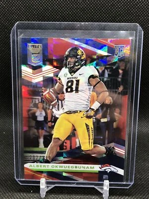 2020 Donruss Elite ALBERT OKWUEGBUNAM ROOKIE RC RED PARALLEL #163 BRONCOS /399 - Image 1 of 4