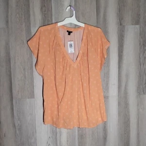 Torrid Womens 1 (1X 14-16) Crinkle Gauze V Neck Blouse Flutter Sleeve Floral NEW - Picture 1 of 8