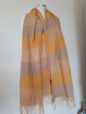 Mantones bufanda de cachemir sintético supersof crema y amarillo multicolor  Foto 1 de 4