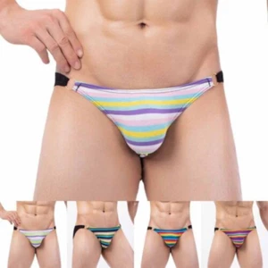 Herren Höschen Sexy Gestreift Bauch Bikini Tanga Slip Atmungsaktiv Unterwäsche Unterhose - Bild 1 von 16