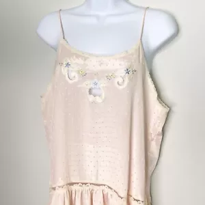 Erika Taylor Gr. L Schlupfkleid rosa Applikation Stickerei transparent Spitze Nachthemd Neu ohne Etikett - Bild 1 von 9