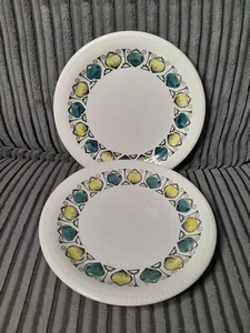 2x Vintage Kathie Winkle Tarragona Pattern Ironstone Broadhurst Side Plates 17cm - Picture 1 of 5