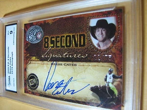 REESE CATES 8 SECONDE FIRME 2009 PRESS PASS PBR AUTO BLU #22/75 GRADO 9 - Foto 1 di 1