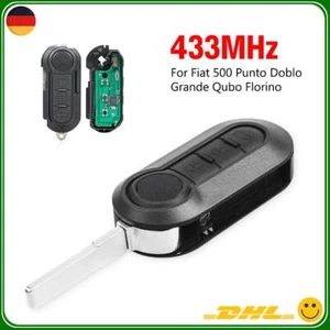 Für Fiat 500 07-12 3 Tasten Delphi System Funkschlüssel Fernbedienung Schlüssel - Bild 1 von 6